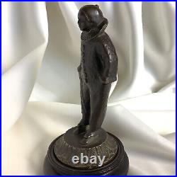 Harlequin Paris France Circus Sad Clown Love Antique Bronze Statue Figure Child