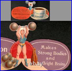 Historic Antique Circus Strong Man Plasmon Cocoa Pop-Up Advertising Card SR.f.sm