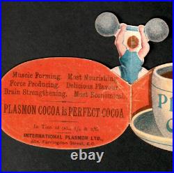 Historic Antique Circus Strong Man Plasmon Cocoa Pop-Up Advertising Card SR.f.sm