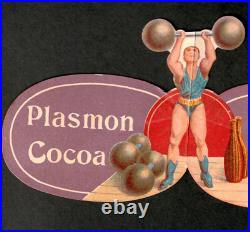 Historic Antique Circus Strong Man Plasmon Cocoa Pop-Up Advertising Card SR.f.sm