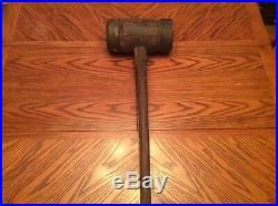 Huge Antique Circus or Rail Road Wood with Iron Mallet With Markings