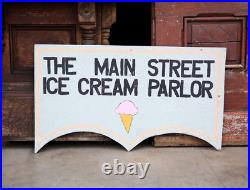 Ice Cream Sign Vintage store display Hand Painted Carnival Diner Parlor antique