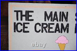 Ice Cream Sign Vintage store display Hand Painted Carnival Diner Parlor antique