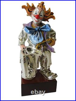 Italian Silver Plated & Enamel Handcrafted Traveler Circus Clown Figurine Ma/773