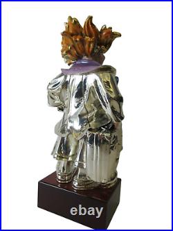 Italian Silver Plated & Enamel Handcrafted Traveler Circus Clown Figurine Ma/773