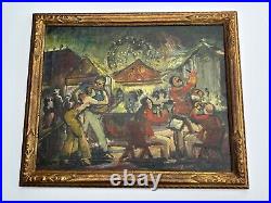 Jo Cain Painting Antique Circus Fair Carnival American Regionalism Wpa Famous