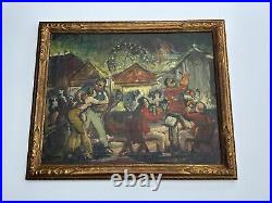 Jo Cain Painting Antique Circus Fair Carnival American Regionalism Wpa Famous