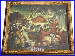 Jo Cain Painting Antique Circus Fair Carnival American Regionalism Wpa Famous