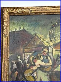 Jo Cain Painting Antique Circus Fair Carnival American Regionalism Wpa Famous