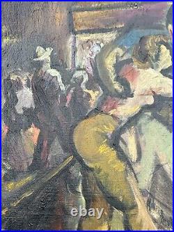 Jo Cain Painting Antique Circus Fair Carnival American Regionalism Wpa Famous