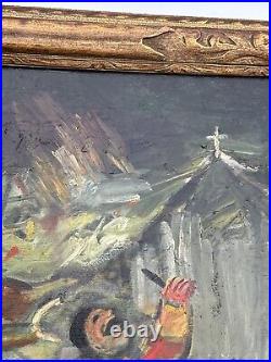 Jo Cain Painting Antique Circus Fair Carnival American Regionalism Wpa Famous