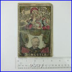 John Foster's Great Barnum & London Circus Clown Songster Booklet Antique 1880s