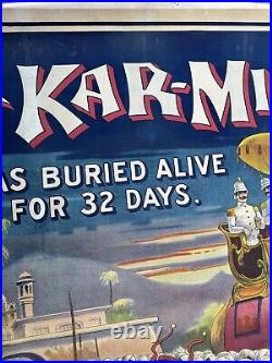 Kar MI Magic Poster 80 Inches Giant Size Antique Magician Circus Chicag0 1914