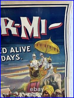 Kar MI Magic Poster 80 Inches Giant Size Antique Magician Circus Chicag0 1914