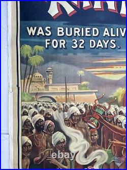 Kar MI Magic Poster 80 Inches Giant Size Antique Magician Circus Chicag0 1914