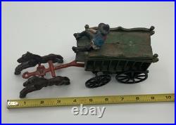 Kenton Cast Iron Horse Drawn Circus Wagon & Driver Early 1900s Antique Car Kenton Cast Iron Horse Drawn Circus Wagon & Driver Early 1900s Antique Car