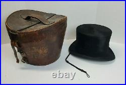 Knox New York Silk Plush Top Hat with Leather Case Drew & Sons Piccadilly Circus
