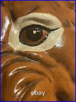 LARGE Vintage Lion Tiger Head Carousel Fresco Sculpture carnival amusement park