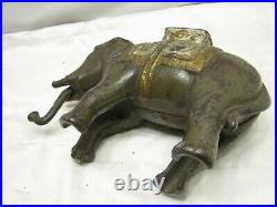 Large Antique Cast Iron Circus Elephant Mechanical Dime Bank Coin Animal