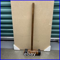 Large Antique Wood & Wrought Iron Mallet Sledge Hammer Circus Strong Man Large Antique Wood & Wrought Iron Mallet Sledge Hammer Circus Strong Man