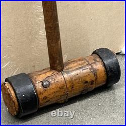 Large Antique Wood & Wrought Iron Mallet Sledge Hammer Circus Strong Man Large Antique Wood & Wrought Iron Mallet Sledge Hammer Circus Strong Man