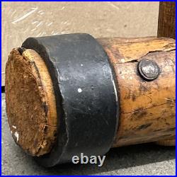 Large Antique Wood & Wrought Iron Mallet Sledge Hammer Circus Strong Man Large Antique Wood & Wrought Iron Mallet Sledge Hammer Circus Strong Man