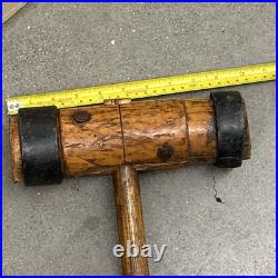 Large Antique Wood & Wrought Iron Mallet Sledge Hammer Circus Strong Man Large Antique Wood & Wrought Iron Mallet Sledge Hammer Circus Strong Man