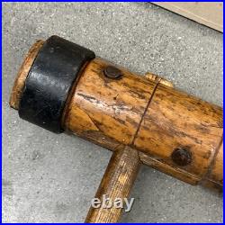 Large Antique Wood & Wrought Iron Mallet Sledge Hammer Circus Strong Man Large Antique Wood & Wrought Iron Mallet Sledge Hammer Circus Strong Man