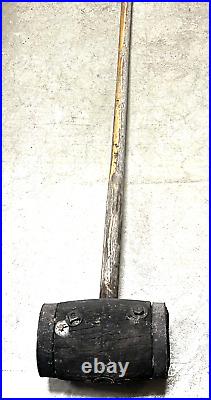 Large Antique Wood & Wrought Iron Mallet Sledge Hammer Circus Strong Man 42 EY