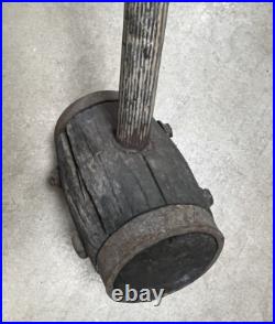 Large Antique Wood & Wrought Iron Mallet Sledge Hammer Circus Strong Man 42 EY