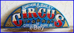 Large Wooden Vintage Style Circus Sign Barnum The Greatest Showman Fairground