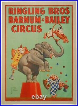 Lawson Wood (1944) Ringling Bros Barnum & Bailey Circus Lg Litho Color Poster