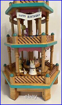 Lillian Vernon Happy Birthday 3-tier Wooden Carousel Circus Theme New Rare Find