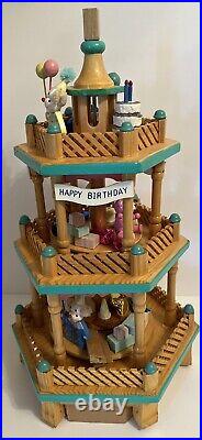 Lillian Vernon Happy Birthday 3-tier Wooden Carousel Circus Theme New Rare Find