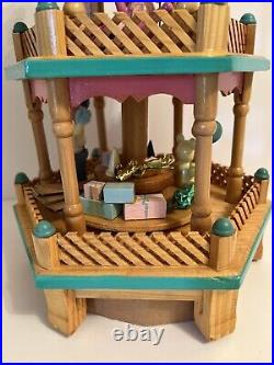 Lillian Vernon Happy Birthday 3-tier Wooden Carousel Circus Theme New Rare Find