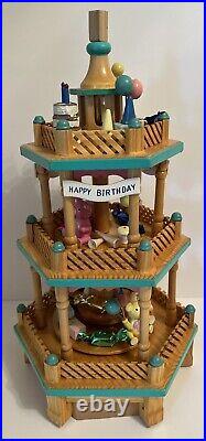 Lillian Vernon Happy Birthday 3-tier Wooden Carousel Circus Theme New Rare Find