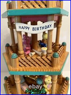 Lillian Vernon Happy Birthday 3-tier Wooden Carousel Circus Theme New Rare Find