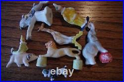 Lot of 7 Antique Bisque Circus Animals Figures Germany (Clown, Elephant, Lion)
