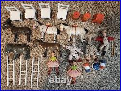 Lot of Antique Schoenhut Wooden Humpty Dumpty Circus Toys Early Joints Restrung