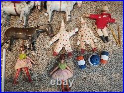 Lot of Antique Schoenhut Wooden Humpty Dumpty Circus Toys Early Joints Restrung