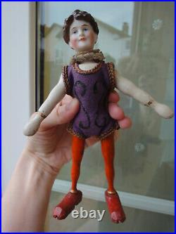 Lovely antique Schoenhut Humpty Dumpty circus toy wooden toy bisque lady acrobat