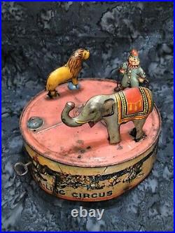 Marx Tin Clockwork Wind Up RING A LING CIRCUS American Tin Toy Antique 1920s
