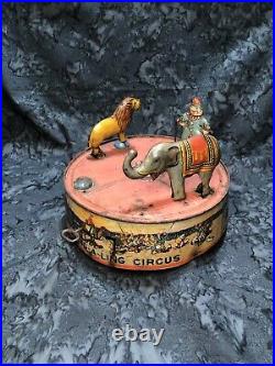 Marx Tin Clockwork Wind Up RING A LING CIRCUS American Tin Toy Antique 1920s