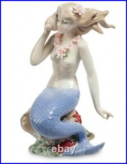 Mermaid nude naked girl with shell Fine Porcelain figurine 8171c