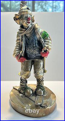 Mida's Barbieri Silver Handcrafted Skiing Clown