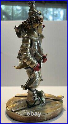 Mida's Barbieri Silver Handcrafted Skiing Clown