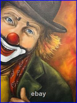 Mildred Schofield Clown Original Oil Painting Signed With COA Antique