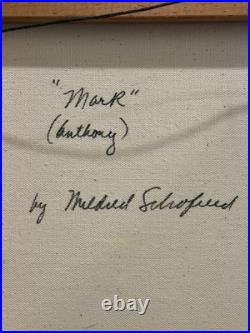 Mildred Schofield Clown Original Oil Painting Signed With COA Antique