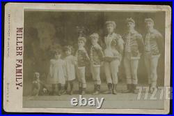 Miller Family with Dog Acrobat Cyclists Sideshow & Circus Int Cabinet Card Photo