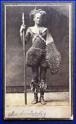 Mon bon Sovash Black Giant Rare 1881 CDV of a Circus Sideshow African Giant